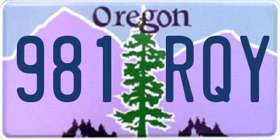 OR license plate 981RQY