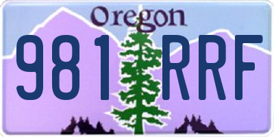 OR license plate 981RRF