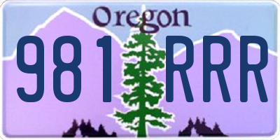 OR license plate 981RRR