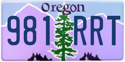 OR license plate 981RRT