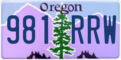 OR license plate 981RRW