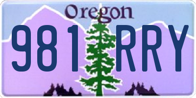 OR license plate 981RRY