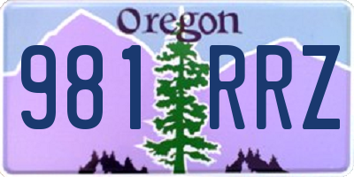 OR license plate 981RRZ