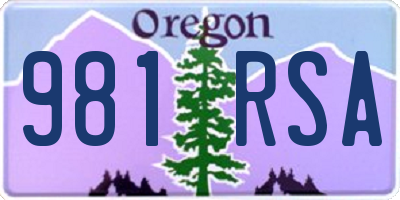 OR license plate 981RSA