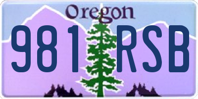 OR license plate 981RSB