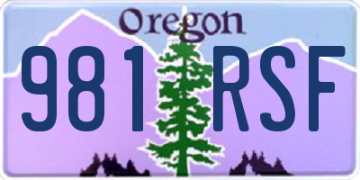 OR license plate 981RSF