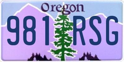 OR license plate 981RSG