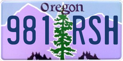 OR license plate 981RSH