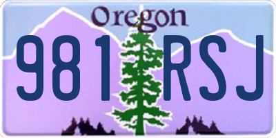 OR license plate 981RSJ