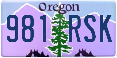 OR license plate 981RSK