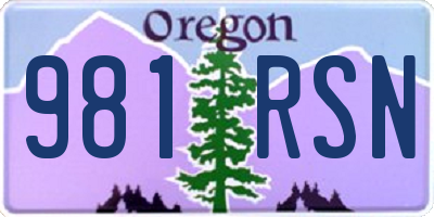 OR license plate 981RSN