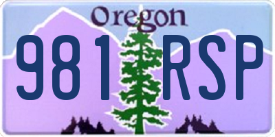 OR license plate 981RSP