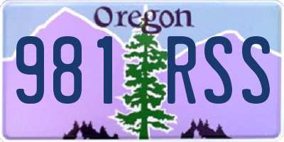 OR license plate 981RSS