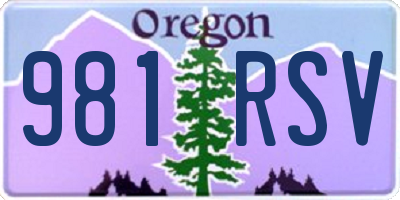 OR license plate 981RSV