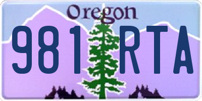 OR license plate 981RTA