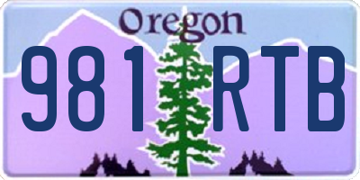 OR license plate 981RTB