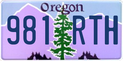 OR license plate 981RTH