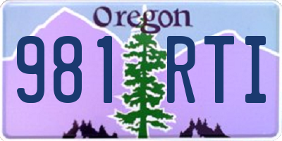 OR license plate 981RTI