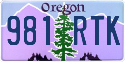 OR license plate 981RTK