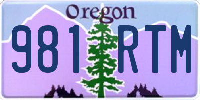 OR license plate 981RTM