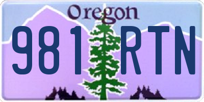 OR license plate 981RTN