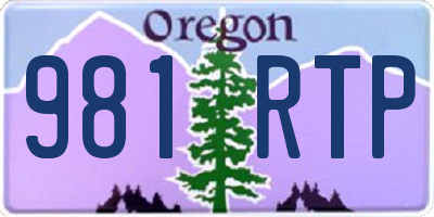 OR license plate 981RTP
