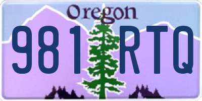 OR license plate 981RTQ