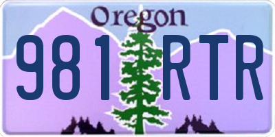 OR license plate 981RTR