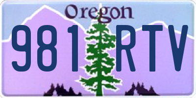 OR license plate 981RTV