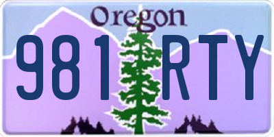 OR license plate 981RTY