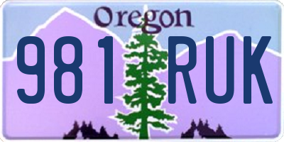 OR license plate 981RUK