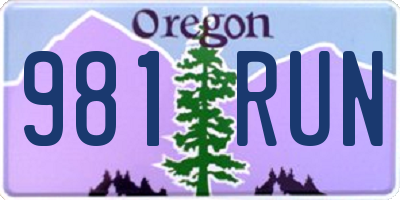 OR license plate 981RUN