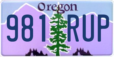 OR license plate 981RUP