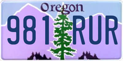 OR license plate 981RUR