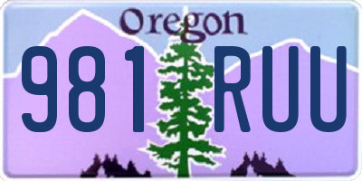 OR license plate 981RUU