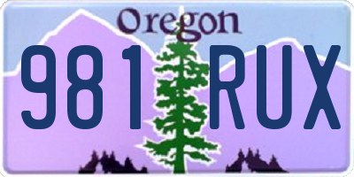 OR license plate 981RUX
