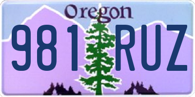 OR license plate 981RUZ