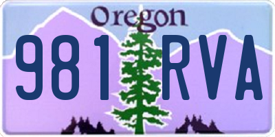 OR license plate 981RVA