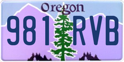 OR license plate 981RVB