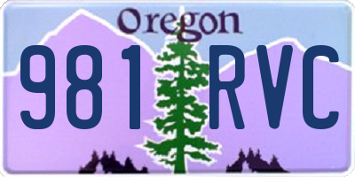 OR license plate 981RVC