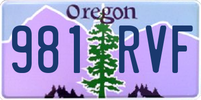 OR license plate 981RVF