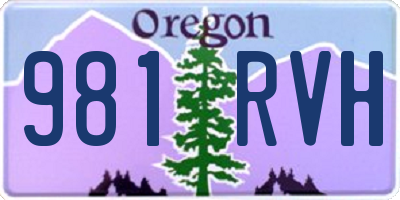 OR license plate 981RVH