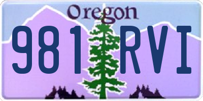 OR license plate 981RVI
