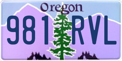 OR license plate 981RVL