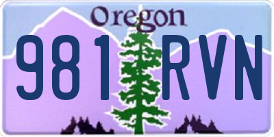 OR license plate 981RVN
