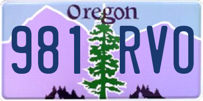 OR license plate 981RVO