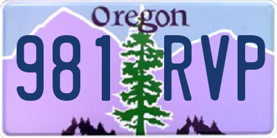 OR license plate 981RVP