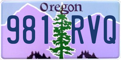 OR license plate 981RVQ