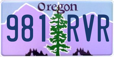 OR license plate 981RVR