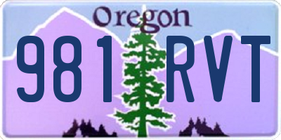 OR license plate 981RVT